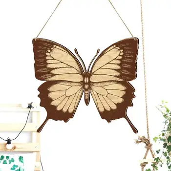 Деревянный орнамент в виде бабочки, реалистичное Винтажное украшение в виде бабочки на стене, Натуральные Бабочки, Деревянный декор на стене для домашней двери
