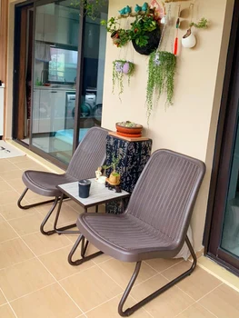 Комбинация балконного столика и стула, журнальный столик из трех частей для маленькой квартиры, современный и простой