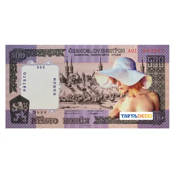 Копия полимерных банкнот Чешской Республики номиналом 500 крон 2023 года для коллекционирования