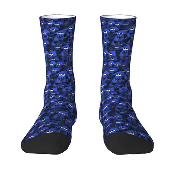 Синие носки Splatoon Game Squids, мужские и женские теплые забавные носки для экипажа